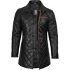 image:imageDecrum Mens Real Lambskin Leather Car Coat with Quilted Design PanelsQuilted Black