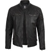 image:imageDecrum Mens Real Lambskin Leather Jacket Cafe Racer Casual FashionBlack  Maroon Wash