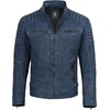image:imageDecrum Mens Real Lambskin Leather Jacket Cafe Racer Casual FashionBlue Wash