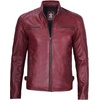 image:imageDecrum Mens Real Lambskin Leather Jacket Cafe Racer Casual FashionBurgundy