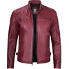 image:imageDecrum Mens Real Lambskin Leather Jacket Cafe Racer Casual FashionBurgundy