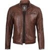 image:imageDecrum Mens Real Lambskin Leather Jacket Cafe Racer Casual FashionCognac