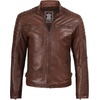 image:imageDecrum Mens Real Lambskin Leather Jacket Cafe Racer Casual FashionCognac