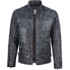 image:imageDecrum Mens Real Lambskin Leather Jacket Cafe Racer Casual FashionDistressed Wash Black