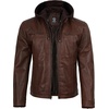 image:imageDecrum Mens Real Lambskin Leather Jacket with Detachable HoodCognac Wax