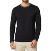 image:imageDecrum Mens Rib Tipping Long Sleeve Crew Neck T ShirtsBlack