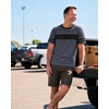 image:imageDecrum Mens Short Sleeve Crew Neck Striped T ShirtsCharcoal Grey  3 Striped Short Sleeve