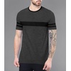 image:imageDecrum Mens Short Sleeve Crew Neck Striped T ShirtsCharcoal Grey  3 Striped Short Sleeve