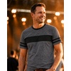 image:imageDecrum Mens Short Sleeve Crew Neck Striped T ShirtsCharcoal Grey  3 Striped Short Sleeve