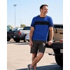 image:imageDecrum Mens Short Sleeve Crew Neck Striped T ShirtsDenim Blue  3 Striped Short Sleeve