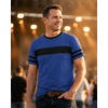 image:imageDecrum Mens Short Sleeve Crew Neck Striped T ShirtsDenim Blue  3 Striped Short Sleeve