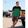 image:imageDecrum Mens Short Sleeve Crew Neck Striped T ShirtsGreen  2 Stripes Short Sleeve