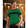 image:imageDecrum Mens Short Sleeve Crew Neck Striped T ShirtsGreen  3 Striped Short Sleeve