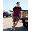 image:imageDecrum Mens Short Sleeve Crew Neck Striped T ShirtsMaroon  2 Stripes Short Sleeve