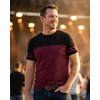 image:imageDecrum Mens Short Sleeve Crew Neck Striped T ShirtsMaroon  2 Stripes Short Sleeve