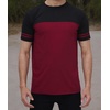 image:imageDecrum Mens Short Sleeve Crew Neck Striped T ShirtsMaroon  2 Stripes Short Sleeve