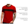 image:imageDecrum Mens Short Sleeve Crew Neck Striped T ShirtsRed  3 Striped Short Sleeve