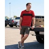 image:imageDecrum Mens Short Sleeve Crew Neck Striped T ShirtsRed  3 Striped Short Sleeve