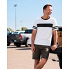 image:imageDecrum Mens Short Sleeve Crew Neck Striped T ShirtsWhite  3 Striped Short Sleeve