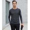 image:imageDecrum Mens Striped Long Sleeve Crew Neck Tee ShirtsCharcoal
