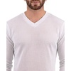 image:imageDecrum Mens Waffle Texture Long Sleeve V Neck T ShirtsWhite