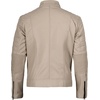image:imageDecrum Motorcycle Style Cafe Racer Mens Leather Jacket with Zip ClosureBeige