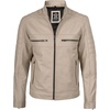 image:imageDecrum Motorcycle Style Cafe Racer Mens Leather Jacket with Zip ClosureBeige