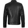 image:imageDecrum Motorcycle Style Cafe Racer Mens Leather Jacket with Zip ClosureBlack