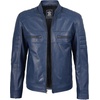 image:imageDecrum Motorcycle Style Cafe Racer Mens Leather Jacket with Zip ClosureBlue