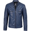 image:imageDecrum Motorcycle Style Cafe Racer Mens Leather Jacket with Zip ClosureBlue