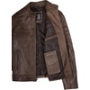 image:imageDecrum Motorcycle Style Cafe Racer Mens Leather Jacket with Zip ClosureCoffee Wax