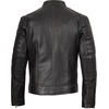 image:imageDecrum Motorcycle Style Cafe Racer Mens Leather Jacket with Zip ClosureDark Brown Ruboff