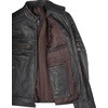 image:imageDecrum Motorcycle Style Cafe Racer Mens Leather Jacket with Zip ClosureDark Brown Ruboff