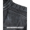 image:imageDecrum Motorcycle Style Cafe Racer Mens Leather Jacket with Zip ClosureDistressed Washed Black New