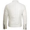 image:imageDecrum Motorcycle Style Cafe Racer Mens Leather Jacket with Zip ClosureOffwhite
