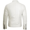 image:imageDecrum Motorcycle Style Cafe Racer Mens Leather Jacket with Zip ClosureOffwhite