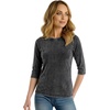 image:imageDecrum Raglan Baseball Shirt Women  Casual Trendy 34 Length Raglan Sleeve Tops for WomenBlack  Acid Wash Raglan 34 Sleeve Shirt