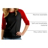 image:imageDecrum Raglan Baseball Shirt Women  Casual Trendy 34 Length Raglan Sleeve Tops for WomenBlack  Red Raglan