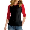 image:imageDecrum Raglan Baseball Shirt Women  Casual Trendy 34 Length Raglan Sleeve Tops for WomenBlack  Red Raglan