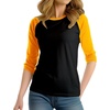 image:imageDecrum Raglan Baseball Shirt Women  Casual Trendy 34 Length Raglan Sleeve Tops for WomenBlack  Yellow Womens Raglan