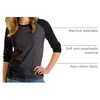 image:imageDecrum Raglan Baseball Shirt Women  Casual Trendy 34 Length Raglan Sleeve Tops for WomenCharcoal Grey  Black Womens Raglan