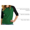 image:imageDecrum Raglan Baseball Shirt Women  Casual Trendy 34 Length Raglan Sleeve Tops for WomenGreen  Black Womens Raglan