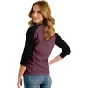 image:imageDecrum Raglan Baseball Shirt Women  Casual Trendy 34 Length Raglan Sleeve Tops for WomenHeather Burgundy  Black Womens Raglan