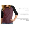 image:imageDecrum Raglan Baseball Shirt Women  Casual Trendy 34 Length Raglan Sleeve Tops for WomenHeather Burgundy  Black Womens Raglan