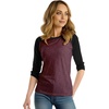 image:imageDecrum Raglan Baseball Shirt Women  Casual Trendy 34 Length Raglan Sleeve Tops for WomenHeather Burgundy  Black Womens Raglan