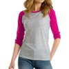 image:imageDecrum Raglan Baseball Shirt Women  Casual Trendy 34 Length Raglan Sleeve Tops for WomenHeather Gray  Pink Womens Raglan