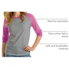 image:imageDecrum Raglan Baseball Shirt Women  Casual Trendy 34 Length Raglan Sleeve Tops for WomenHeather Gray  Pink Womens Raglan