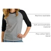 image:imageDecrum Raglan Baseball Shirt Women  Casual Trendy 34 Length Raglan Sleeve Tops for WomenHeather Grey  Black Raglan