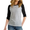 image:imageDecrum Raglan Baseball Shirt Women  Casual Trendy 34 Length Raglan Sleeve Tops for WomenHeather Grey  Black Raglan