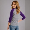 image:imageDecrum Raglan Baseball Shirt Women  Casual Trendy 34 Length Raglan Sleeve Tops for WomenHeather Grey  Purple Womens Raglan